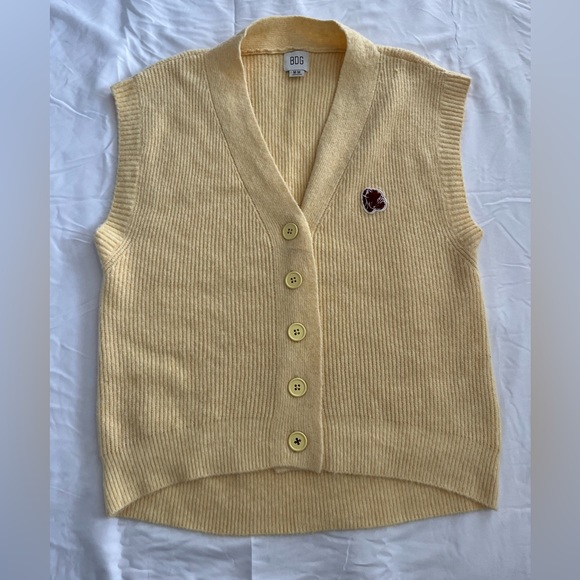 BDG Sweaters - Urban Outfitters BDG Embroidered Cardigan Yellow Medium